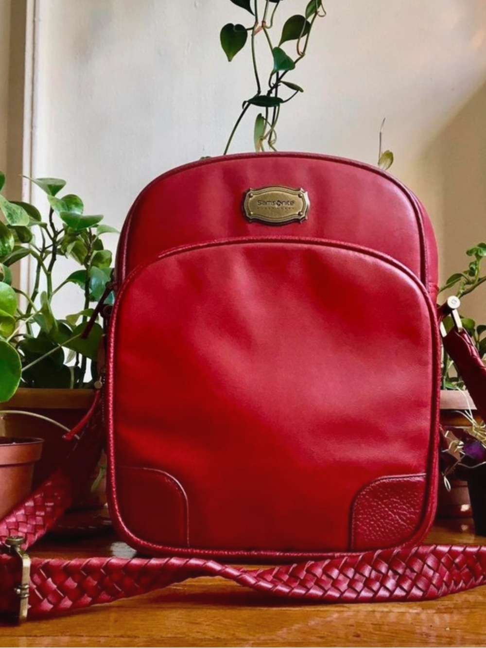 Samsonite (Red) Work/ Travel/ Weekend Bag.  Beautiful Silky Paisley Lining.